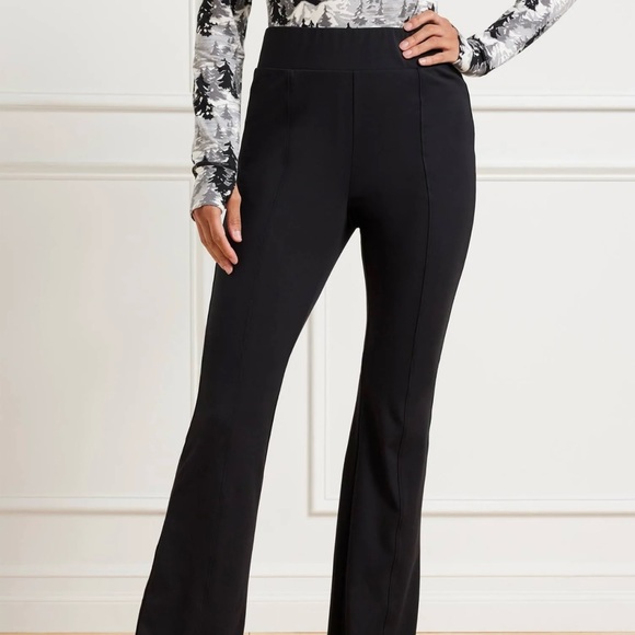 T by Talbots Black Seam Flare Pants - Picture 1 of 7